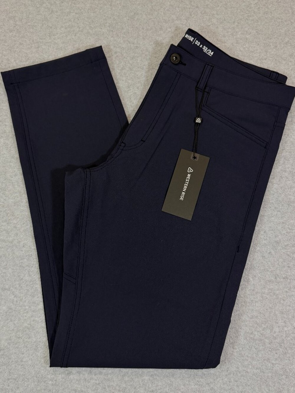 Western Rise Evolution Pant Slim Fit Navy Blue Performance Travel 33x32/34 NWT